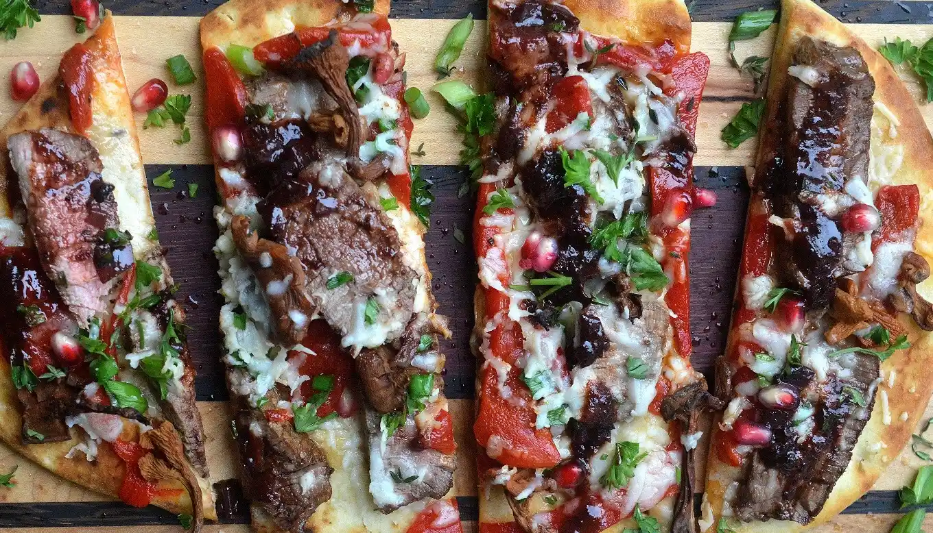 Best beef mushroom cheese flat bread in Calgary, AB